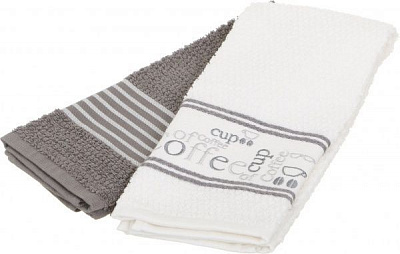 Набір рушників кухонних Coffee Cup 2 шт. 40x60 см La Nuit білий
