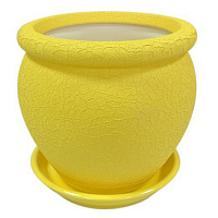 Горщик керамічний Оріана-Запоріжкераміка В'єтнам №1 шовк круглий 18л жовтий 