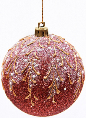 Шар новогодний Крилья красный