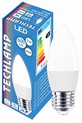Лампа світлодіодна Techlamp 7 Вт C37 матова E27 220 В 4000 К