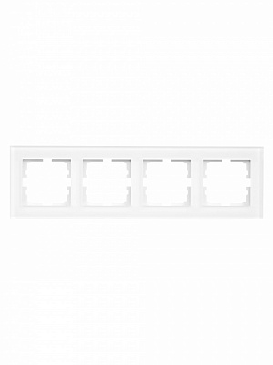 Рамка чотиримісна Lezard Vesna горизонтальна білий матовий 742-5380-149