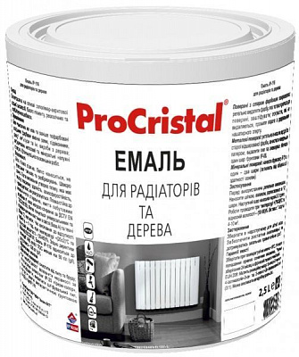 Емаль ProCristal акрилова ІР-116 База С для радіаторів та дерева база під тонування мат 0,8л