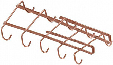 Планка с крючками Metaltex 363628 Copper для чашек 14x28x6 см медь