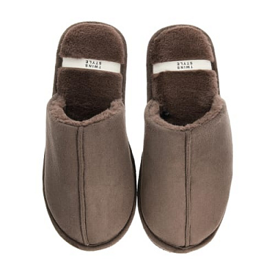 Тапки домашние Twins HS-LUX замшевi з хутром р.40/41 коричневый
