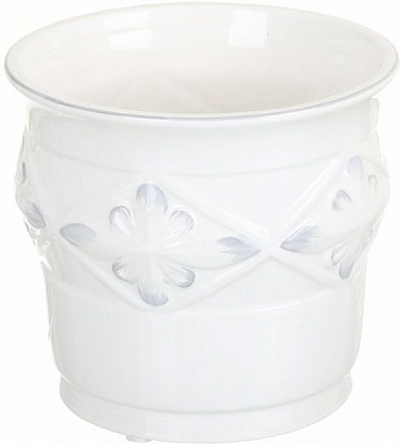 Кашпо керамическое Ромб круглый (LJ14A5235WB) айвори 