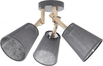 Люстра стельова TK Lighting Vaio 3x60 Вт E27 сірий/дерево 658