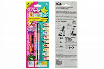 Лак для нігтів Creative Nails малиновий + синій