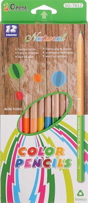 Карандаши цветные Nature зеленый 12 шт.