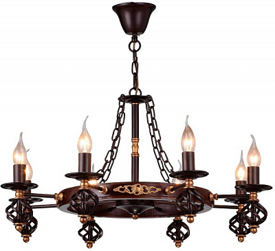Люстра подвесная Arte Lamp Cartwheel 8xE14 шоколадный A4550LM-8CK 