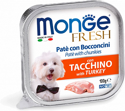 Корм вологий для усіх порід Monge FRESH з індичкою (70013024) 100 г