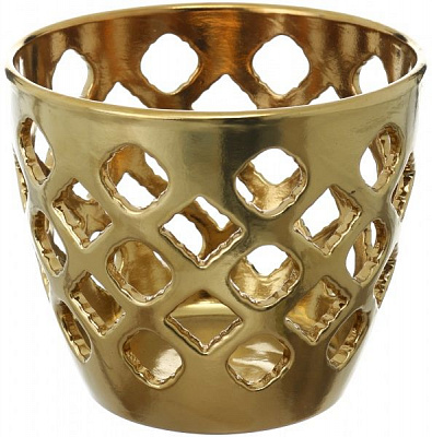 Горшок керамический Ceramika-design ВК-18 ажур круглый 1л золото 