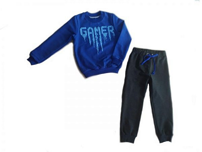 Спортивный костюм Маленькие люди р.122 синий электрик с серым 