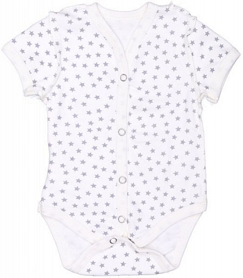 Боді Bambinelli з коротким рукавом сiра зiрочка р.74 білий із малюнком