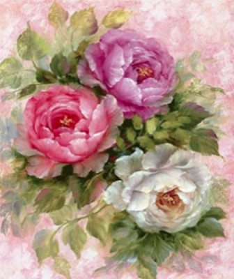 Набор для творчества со стразами на подрамнике Цветочная акварель 40х50 см Діамантові ручки 