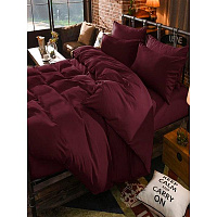 Комплект постельного белья двуспальный евро tawny бордовый