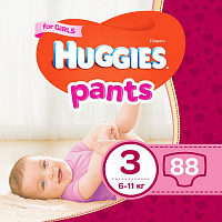 Подгузники-трусики Huggies Girl 3 6-11 кг 88 шт.