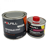 Ґрунт Polfill акриловий білий 2К 5:1 400 мл + затверджувач 80 мл 