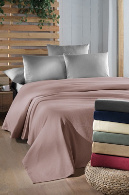 Комплект постельного белья Pique 2 розовый с серым La Nuit 