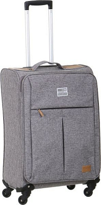 Чемодан серый на колесах 35х20х53 см 