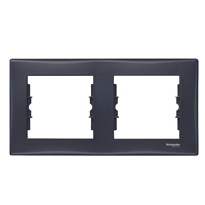 Рамка двухместная Schneider Electric Sedna горизонтальная графит SDN5800370