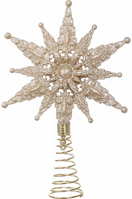 Верхівка для ялинки Сніжинка з присипкою в асортименті d180 мм в асортименті