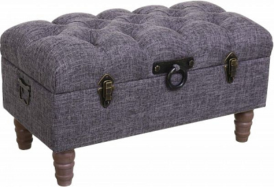 Скриня-пуф Shic B сірий, 71,5х37х36,5 см тканина