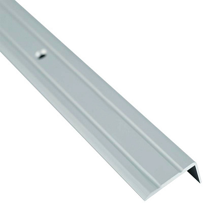 Порожек алюминиевый анодированный Braz Line рифленый с отверстиями 24,5х10x900 мм серебро