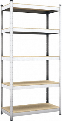 Стеллаж металлический Меткас Бюджет оцинкованный 1800x900x300 мм ДСП полка 5 шт. цинк 