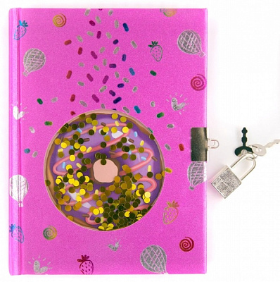 Блокнот на замочку з віконцем Пончик W362220-S Malevaro