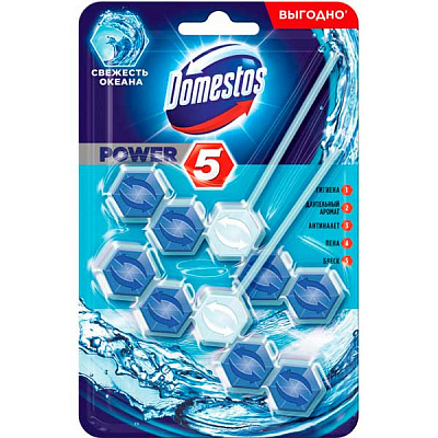 Туалетный блок Domestos Power 5 Свежесть океана 