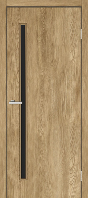 Дверное полотно ОМиС Гармония ЧС ПО черное стекло 800 мм дуб нэшвилл