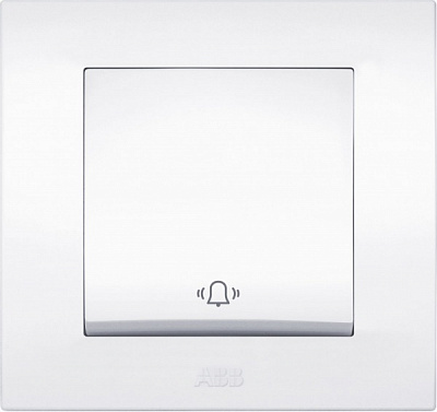 Вимикач кнопковий одноклавішний ABB Cosmo без підсвітки 10 А білий 619-010200-207