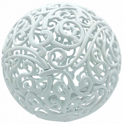 Елочная игрушка Куля ажурна d 20 см белый