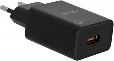 Зарядний пристрій Ergo EWC-130QC 1xUSB Wall Charger QC3.0 18W (Black)