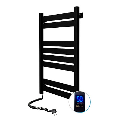 Полотенцесушитель электрический NAVIN Largo 500х800 Sensor левый черный муар таймер (12-244153-5080)