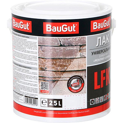 Лак універсальний LFK мокрий камінь BauGut глянець 2,5 л прозорий