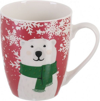 Чашка White Bear 360 мл червона Keramia