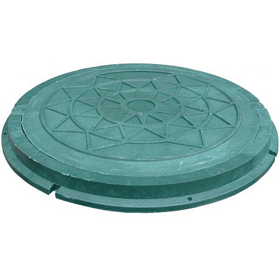 Люк канализационный PE RUSLANA 730 мм садовый без замка зеленый
