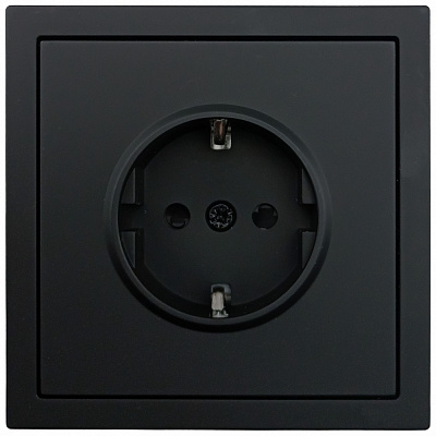 Механізм розетки побутова із заземленням HausMark Juna IP20 чорний матовий 7041-1788U2-124BQC