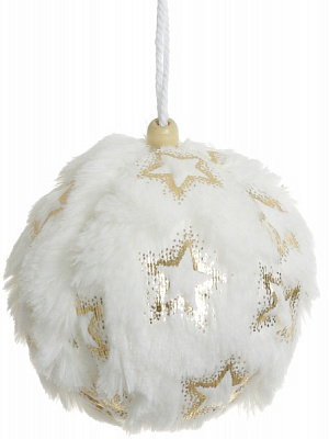 Шар новогодний Shunda пенопластиковый 100 мм бело-золотой SDA211610WG