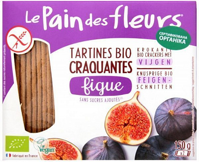 Хлібці Le Paindes Fleurs з інжиром органічні безглютенові