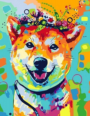 Картина по номерам Яркий пес 35x45 см Rosa Start 