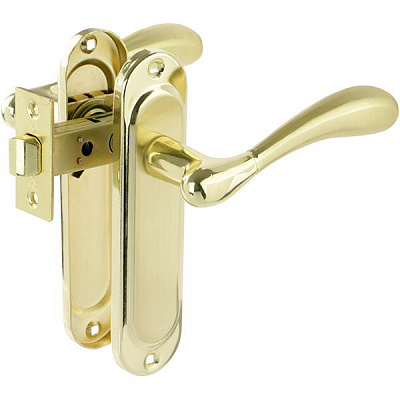 Защелка врезная с ручками  RDA ImolaW матовая латунь/