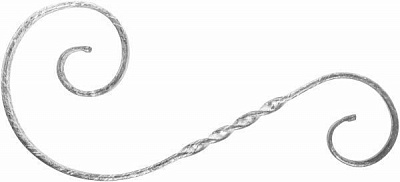 Завиток несимметричный скрученный 350х155 мм 01.074К