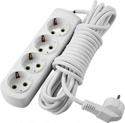 Удлинитель Lezard Letitia с заземлением 4 гн. белый 5 м 721-0405-401 