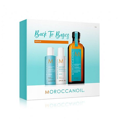 Набор для волос для женщин Moroccanoil Масло 100 мл + шампунь + кондиционер Восстановление 70 мл