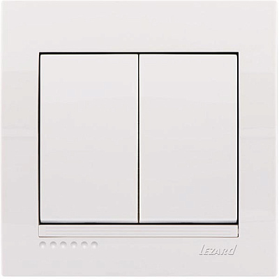 Выключатель двухклавишный Lezard Deriy без подсветки 10 А 250В IP20 белый