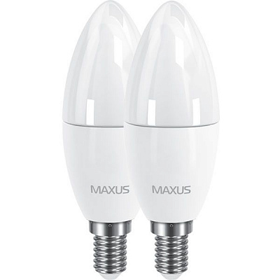 Лампа LED Maxus C37 CL-F 6 Вт E14 3000 K тепле світло 2 шт