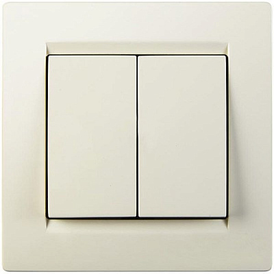 Вимикач двоклавішний UP! (Underprice) One без підсвітки 220В крем 706-0303-101