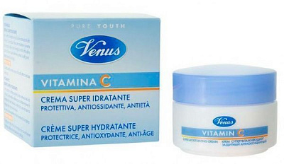 Крем для лица дневной Venus антивозрастной увлажняющий с витамином C 50 мл